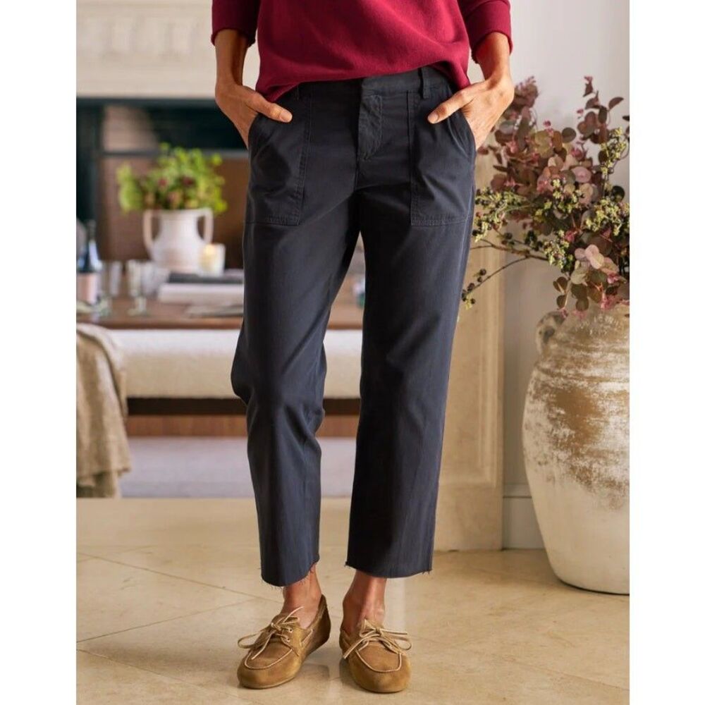 Frank & Eileen Blackrock Utility Ankle Pant Black Casual Size 4